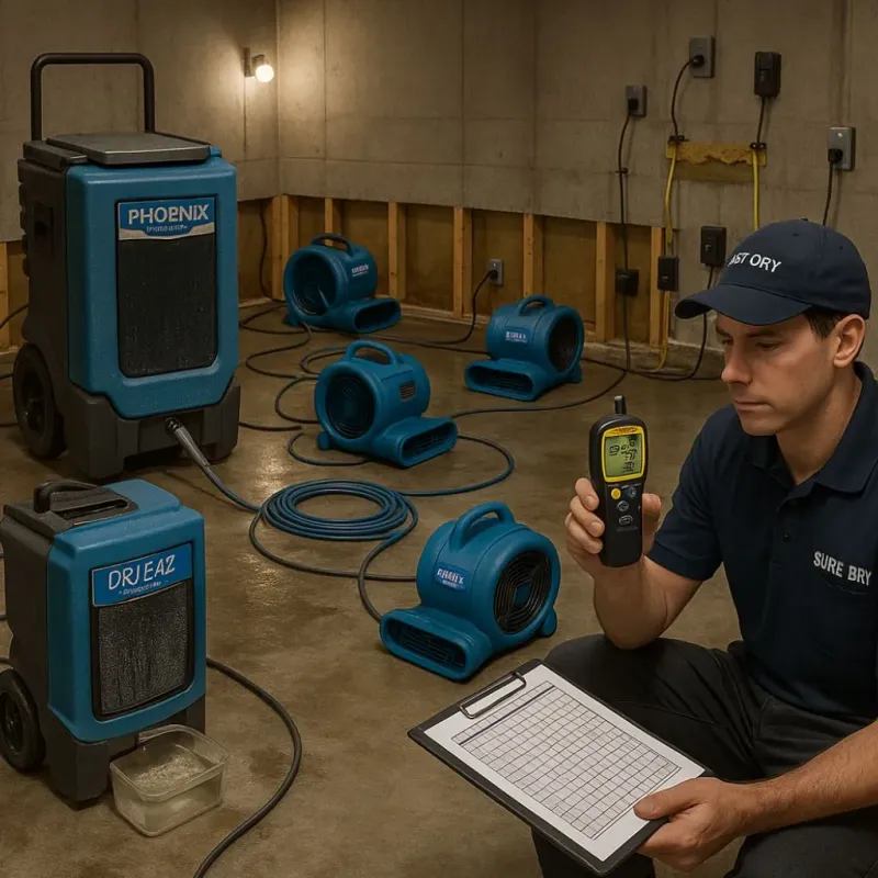 Structural Drying and Dehumidification process in Big Pine, CA